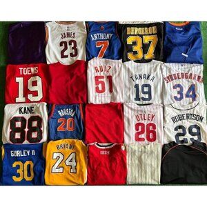 Wholesale MBL NBA NHL Jersey Lot of 20 Promo Reseller Youth Sizes Hockey